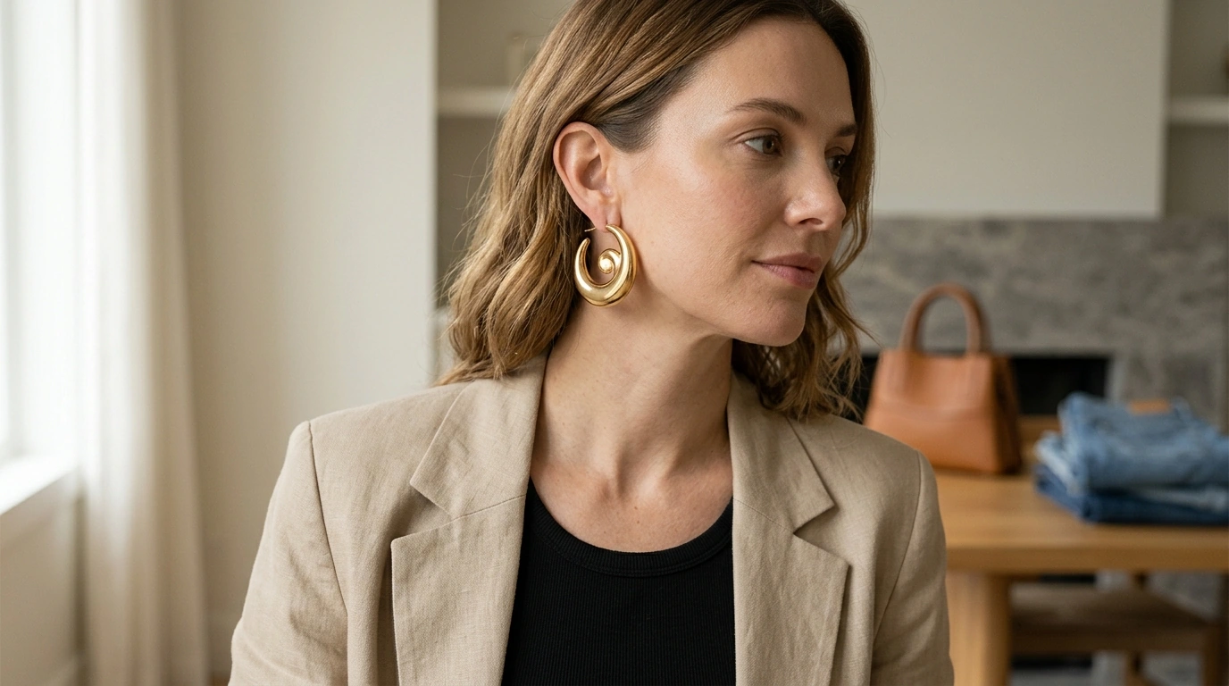Minimalist 18K Gold Snail Shell Hoop Earrings Guide