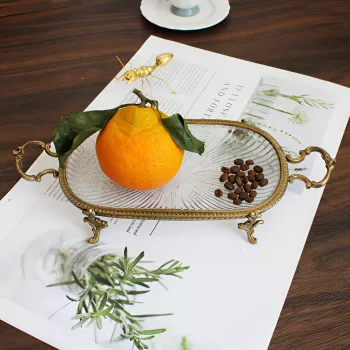 Retro Copper-Framed Glass Tray: Serve & Style